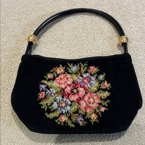 Feiler sparkly vintage floral chenille handbag 👝